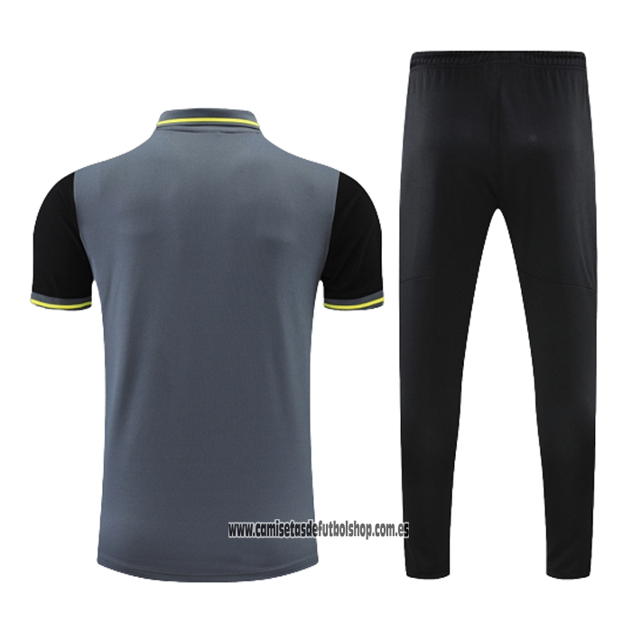Conjunto Polo del Borussia Dortmund 22-23 Gris y Negro